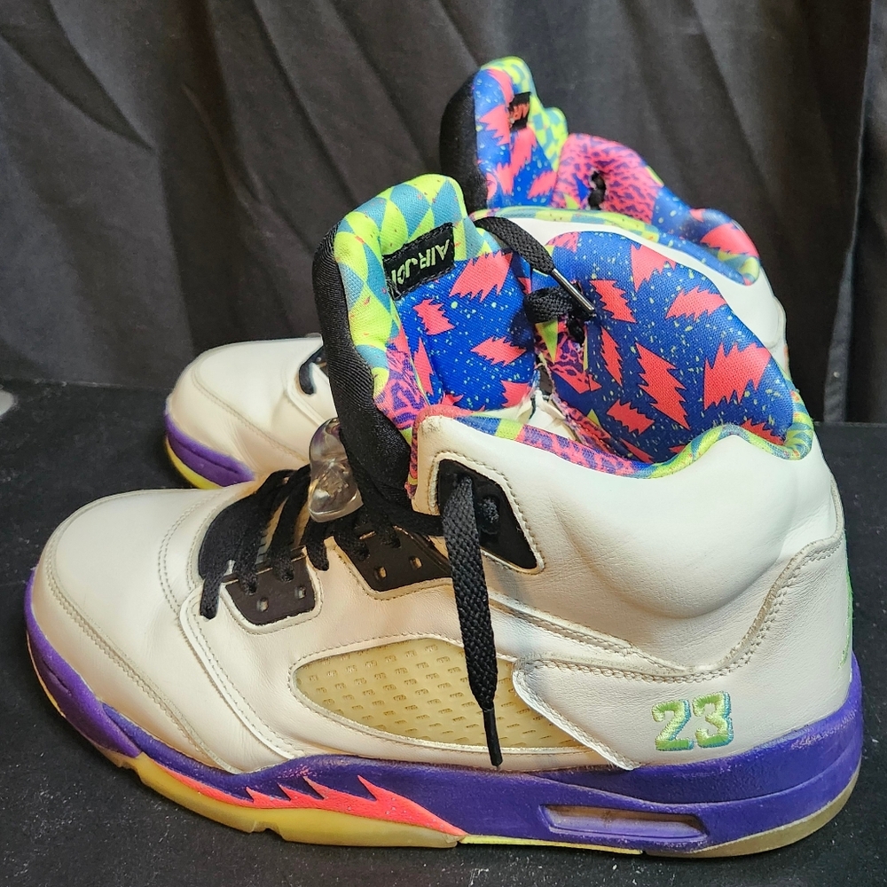 Air Jordan 5 Retro DB3335 100 white/court purple-racer pink-ghost green  size 10